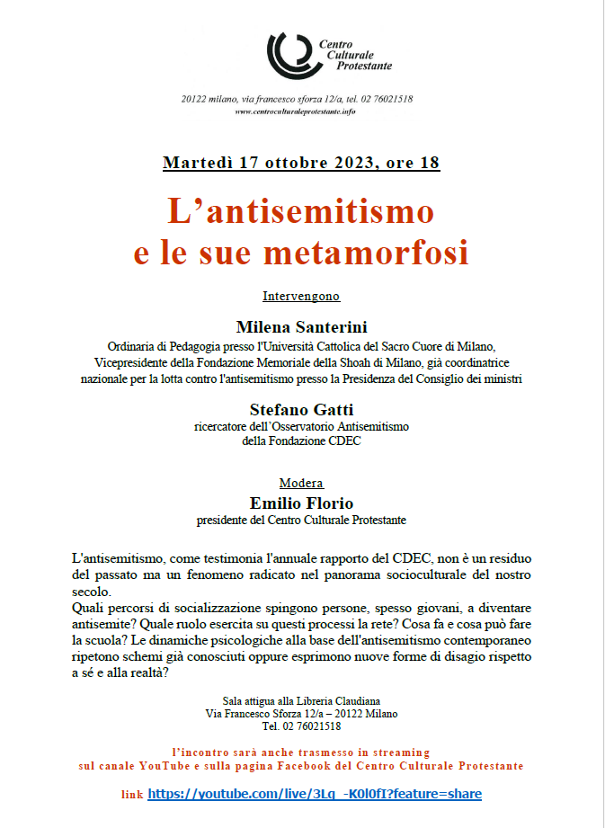 L'antisemitismo e le sue metamorfosi - Osservatorio Antisemitismo